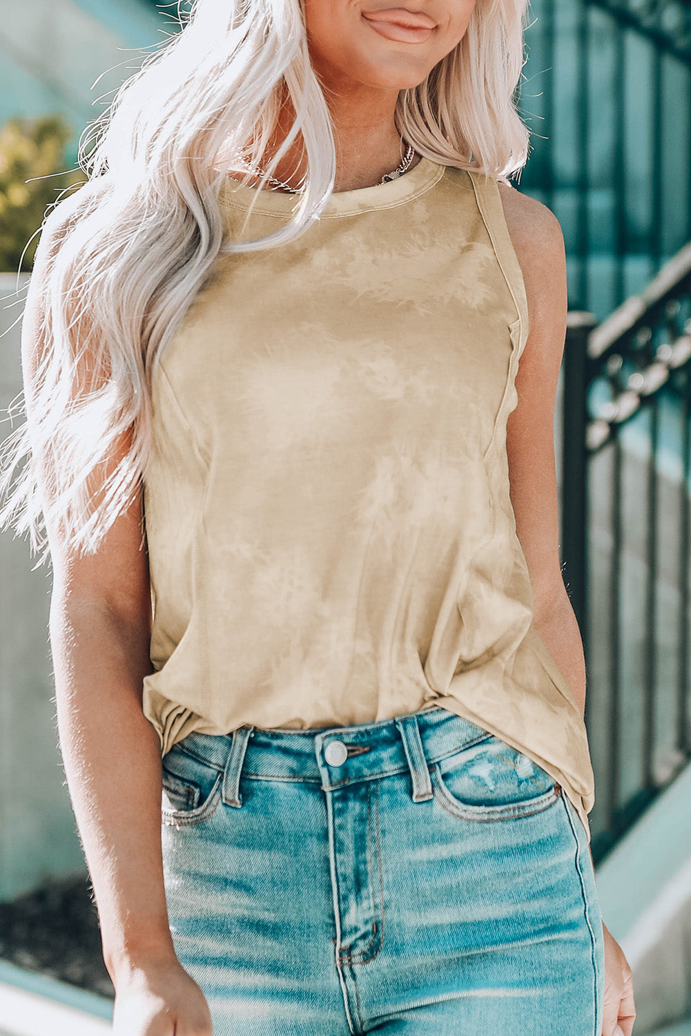 Tie-Dye Round Neck Tank