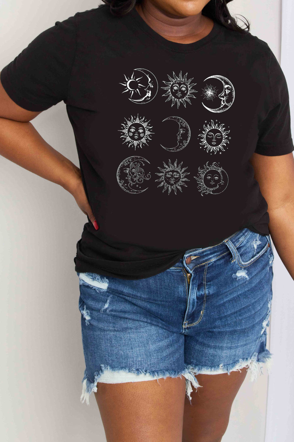 Simply Love Full Size Sun and Moon Graphic Cotton Tee