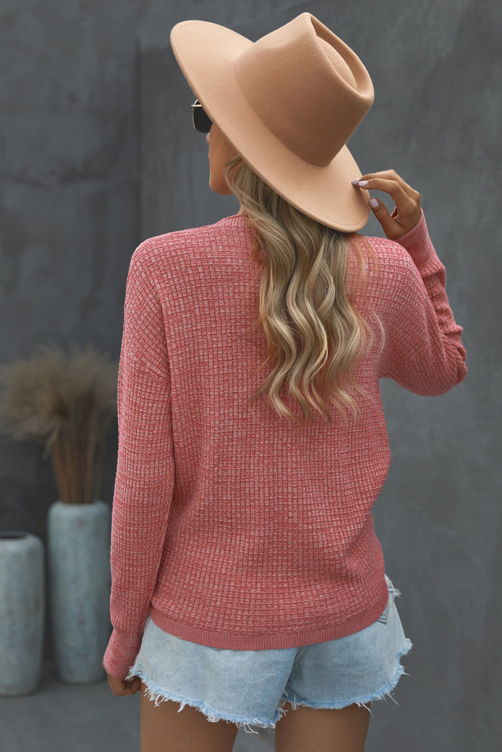 V Neck Wrap Front Knitted Top