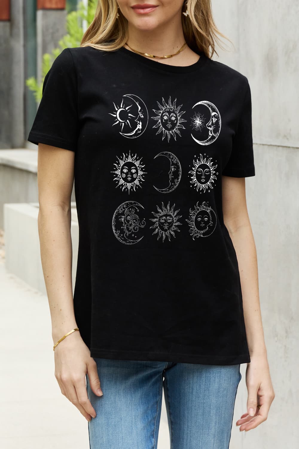 Simply Love Full Size Sun and Moon Graphic Cotton Tee