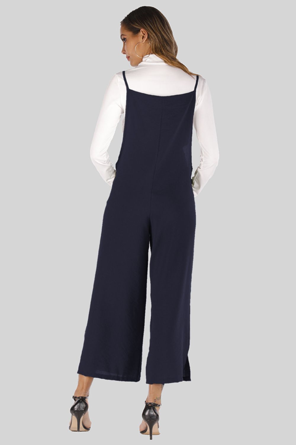 Full Size Cropped Wide Leg Overalls with Pockets