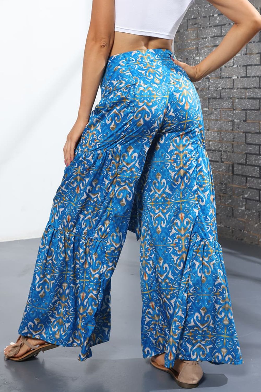 Printed High-Rise Tied Culottes