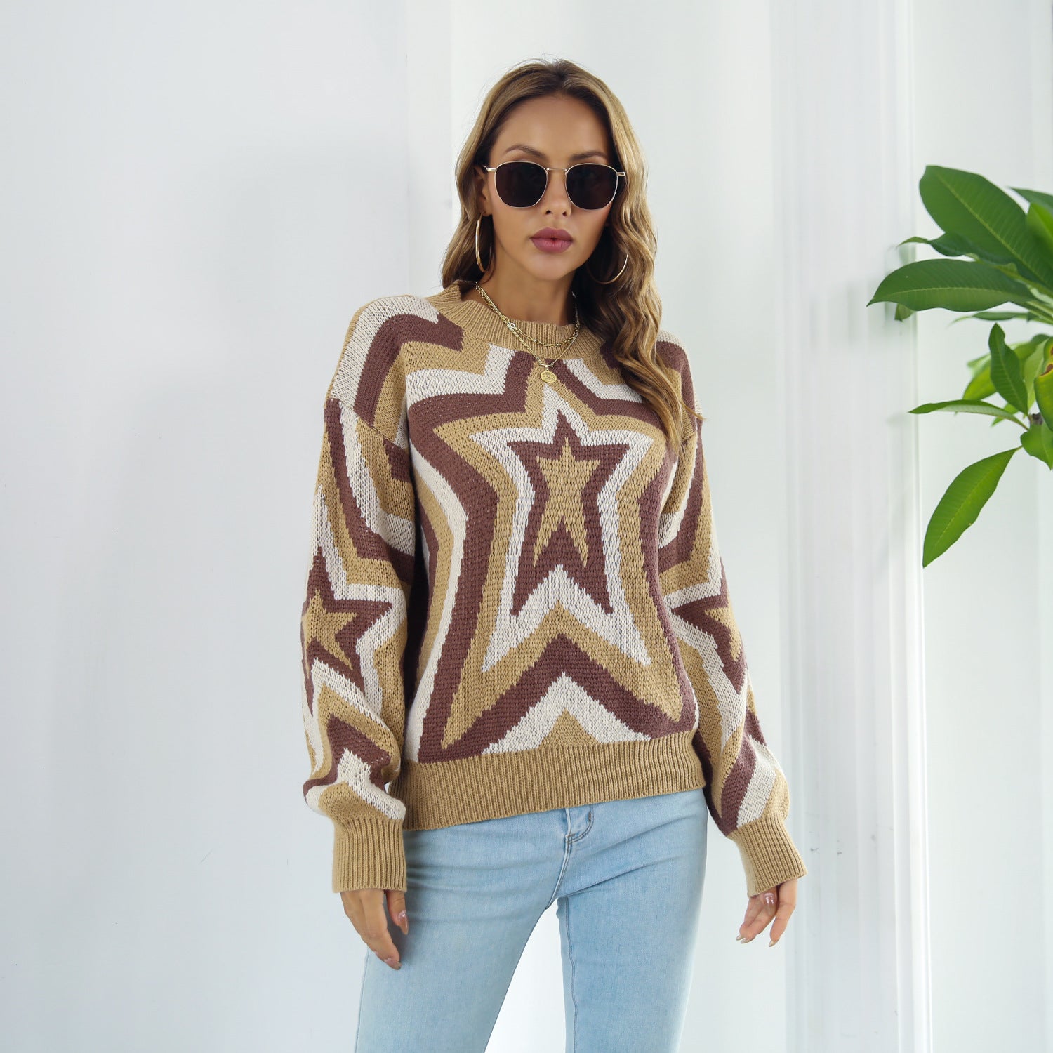 Star Dropped Shoulder Sweater